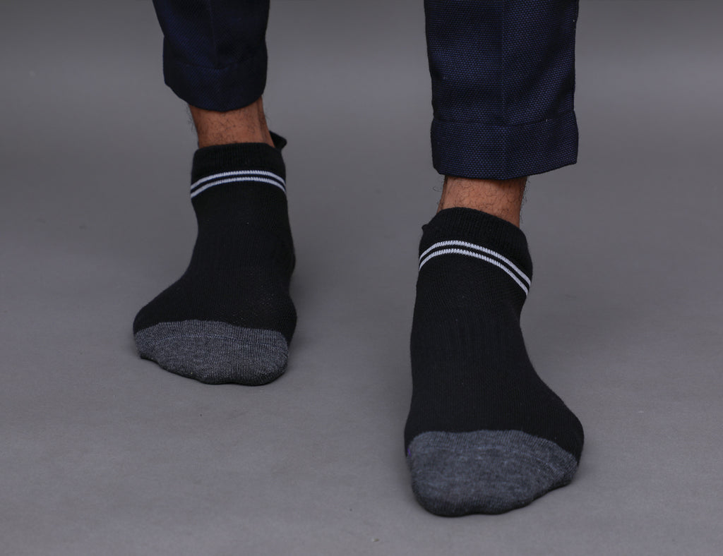Men's Cotton Casual Ankle Length Socks back side grip