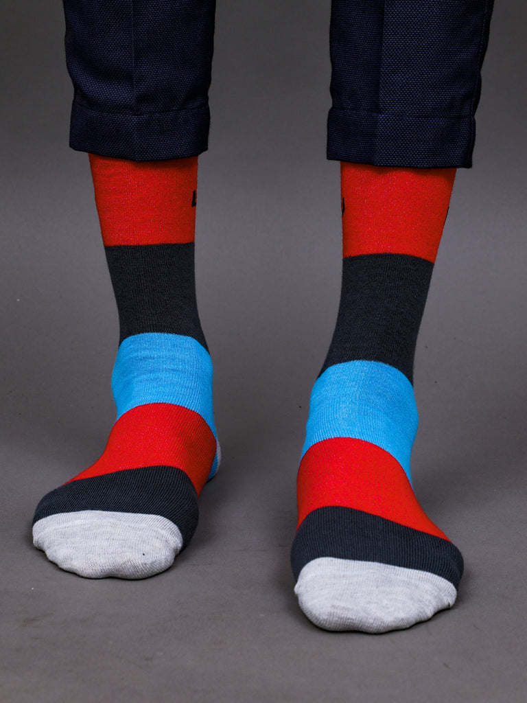 Men's Cotton Full Length Socks -Striped Socks pattern