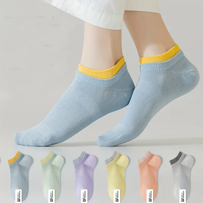 (5 Pairs) of Premium Cotton Ankle Socks - Breathable, Soft & Durable - Perfect for Daily Comfort and Style