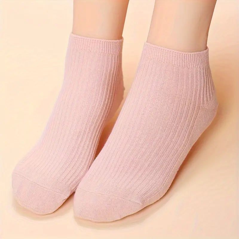 (5 Pair) of Soft & Breathable Solid Pastel Cotton Ankle Socks for Women