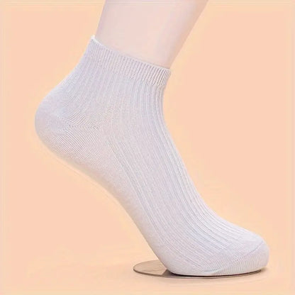 (5 Pair) of Soft & Breathable Solid Pastel Cotton Ankle Socks for Women