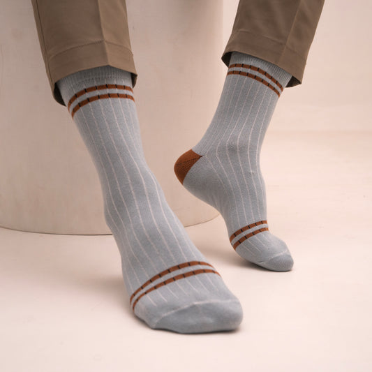 Comfortable Unisex Ribbed Socks - Trendy Cotton Blend Collage Socks - Pack of 5 Color Variants