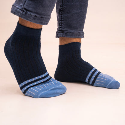 (5 Pairs) Men's Simple Cotton Low Cut Ankle Socks, Anti Odor & Sweat Absorption Breathable Socks