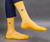 Men's Combed Cotton Ribbed Skin - Yellow - Orange Color Full Length Premium Socks - Pack of 3 Pair