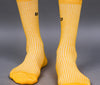Men's Combed Cotton Ribbed Skin - Yellow - Orange Color Full Length Premium Socks - Pack of 3 Pair
