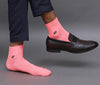 Men's Solid Color Pink - Purple Premium Cotton Ankle Length Socks - Pack of 2 Pair