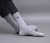 Men's Solid Color Still Gray, Iron Gray Full Length Premium Cotton Socks For Men - Pack of 2 Pair
