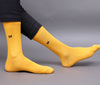 Men's Solid Color Mustard Yellow & Green Color Full Length Premium Cotton Socks For Men - Pack of 2 Pair