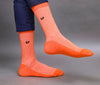 Men's Combed Cotton Ribbed Skin - Yellow - Orange Color Full Length Premium Socks - Pack of 3 Pair