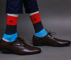 Men's Multi Color Premium Cotton Color-Block Socks For Men - Pack of 3 Pair