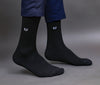 Men's Combed Cotton Ribbed Jade Black - Navy Blue Color Full Length Premium Socks - Pack of 2 Pair