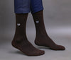 Men's Combed Cotton Ribbed Black - Blue- Coffee Color Full Length Premium Socks - Pack of 3 Pair