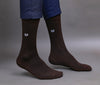 Men's Combed Cotton Ribbed Skin - Coffee Color Full Length Premium Socks - Pack of 2 Pair
