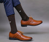 Men's Combed Cotton Ribbed Skin - Coffee Color Full Length Premium Socks - Pack of 2 Pair