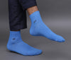 Men's Solid Color Orange & Sky Premium Cotton Ankle Length Socks - Pack of 2 Pair