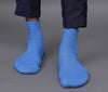 Men's Solid Color Orange & Sky Premium Cotton Ankle Length Socks - Pack of 2 Pair