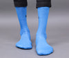 Men's Solid Color Sky- Charcoal Color Full Length Premium Cotton Socks For Men - Pack of 2 Pair