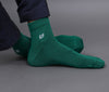 Men's Solid Color Green - Mustard Yellow Premium Cotton Ankle Length Socks - Pack of 2 Pair