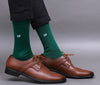 Men's Solid Color Mustard Yellow & Green Color Full Length Premium Cotton Socks For Men - Pack of 2 Pair