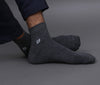 Men's Solid Color Sky - Dark Gray Premium Cotton Ankle Length Socks - Pack of 2 Pair