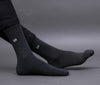 Men's Solid Color Sky- Charcoal Color Full Length Premium Cotton Socks For Men - Pack of 2 Pair