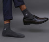 Men's Solid Light Gray- Charcoal Color Premium Cotton Ankle Length Socks - Pack of 2 Pair