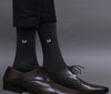 Men's Solid Color Sky- Charcoal Color Full Length Premium Cotton Socks For Men - Pack of 2 Pair