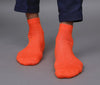 Men's Solid Color Orange & Sky Premium Cotton Ankle Length Socks - Pack of 2 Pair