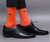 Men's Solid Color Orange - Sky Color Full Length Premium Cotton Socks For Men - Pack of 2 Pair