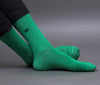 Men's Solid Color Light & Army Green Color Full Length Premium Cotton Socks For Men - Pack of 2 Pair
