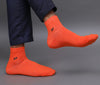 Men's Cotton Orange Solid Color Ankle Length