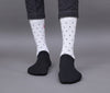 Men's Premium Cotton Polka Dot Sky - Yellow & Black - White Multicolor Full Length Socks - Pack of 2 Pair