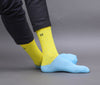 Men's Premium Cotton Polka Dot Sky - Yellow & Black - White & Blue - Gray Multicolor Full Length Socks - Pack of 3 Pair