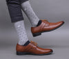 Men's Premium Cotton Polka Dot Orange - Blue & Blue - Gray Multicolor Full Length Socks - Pack of 2 Pair