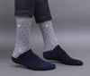 Men's Premium Cotton Polka Dot Sky - Yellow & Black - White & Blue - Gray Multicolor Full Length Socks - Pack of 3 Pair