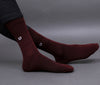 Men's Solid Color White, Maroon Full Length Premium Cotton Socks For Men - Pack of 2 Pair