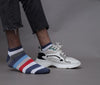 Men's Fine Nylon Striped Multi-Color Ankle Length Premium Socks For Men - Pack of 4 Pair
