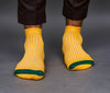 Men's Cotton Yellow - Green Casual Ribbed Ankle Length Socks