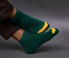 Men's Cotton Green- Yellow Casual Ribbed Ankle Length Socks