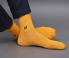 Men's Cotton Mustard Yellow Solid Color Ankle Length