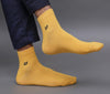 Men's Solid Color Yellow - Dark Gray Premium Cotton Ankle Length Socks - Pack of 2 Pair