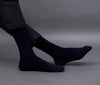 Men's Solid Color Jade Black, Navy Blue Full Length Premium Cotton Socks For Men - Pack of 2 Pair