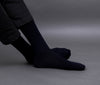 Men's Solid Color Jade Black, Navy Blue Full Length Premium Cotton Socks For Men - Pack of 2 Pair