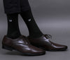 Men's Solid Color Jade Black, Navy Blue Full Length Premium Cotton Socks For Men - Pack of 2 Pair
