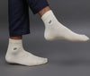 Men's Cotton Cream Solid Color Ankle Length