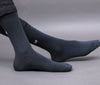 Men's Solid Color Still Gray, Iron Gray Full Length Premium Cotton Socks For Men - Pack of 2 Pair