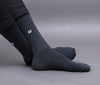 Men's Solid Color Still Gray, Iron Gray Full Length Premium Cotton Socks For Men - Pack of 2 Pair
