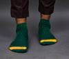 Men's Cotton Green- Yellow Casual Ribbed Ankle Length Socks