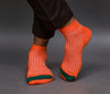 Men's Cotton Orange - Green Casual Ribbed Ankle Length Socks