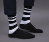 Men's Premium Cotton Half Striped Maroon - Black Color Full Length Socks For Men - Pack of 2 Pair
